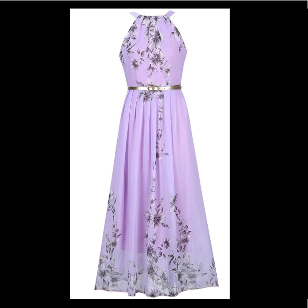 Purple floral maxi dress
